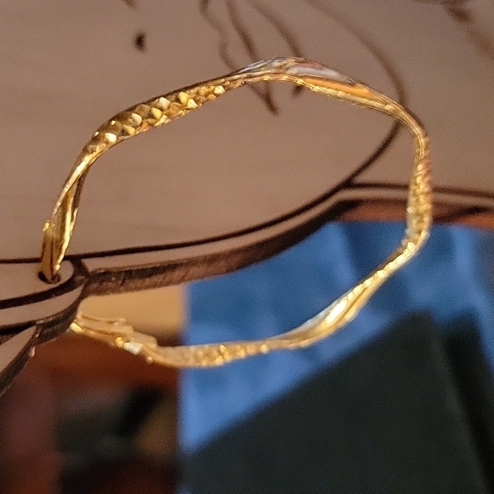 GOLDTONE SWIRL MEDIUM HOOP EARRINGS NWOT